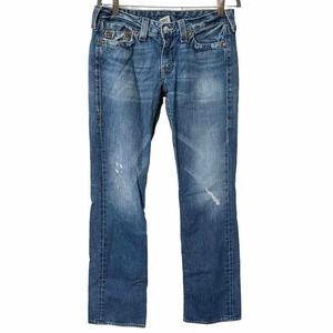 Y2K True Religion Straight Leg  Distressed Johnny Jeans Womens 30
